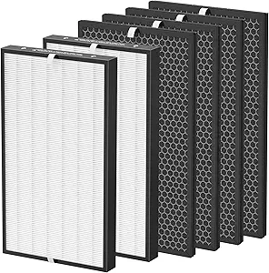 Photo 1 of Elnuliros Replacement Filter Only Compatible with AD5000 Series air puri-fier, Not for AD5500 Version, Includes 2 Premium Filters + 4 Activated Carbon Filters