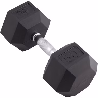 Photo 1 of Hex Dumbbells Rubber Encased Strength Training Hand Weights for Home Gym Workout, Exercise & Fitness/Pair of 50LB