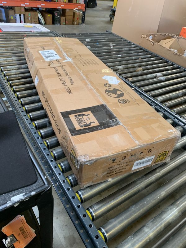 Photo 1 of GTPLAYER Electric Standing Desk with Drawers, 48 x 24 Inches Height Adjustable Computer Desk with Monitor Stand, Laptop Stand, Sit Stand up Desk with Memory Preset for Home, Office, White