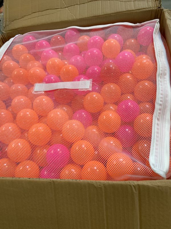 Photo 1 of Amazon Basics BPA Free Ball Pit Balls with Storage Bag, Crush-Proof Plastic for Toddlers Kids 12+ Months Play, 6 Bright Colors, Pack of 1000