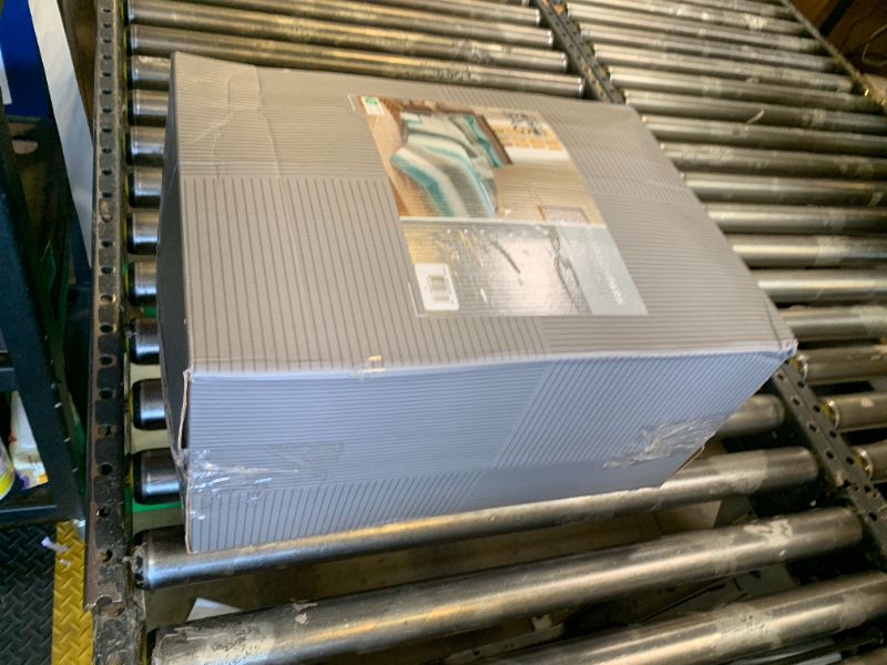 Photo 1 of Madison Park Essentials Full Comforter Set, Bed in a Bag Full, Watercolor Print Coastal Comforter & Chambray Cotton Sheet Set, All Season Bedding Set, Saben, Aqua Full (78 in x 86 in) 9 Piece