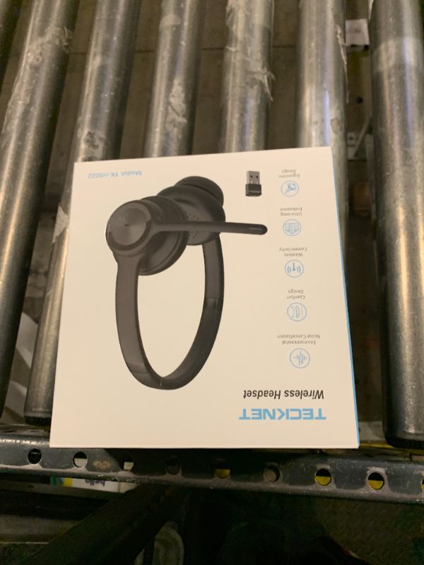 Photo 1 of TECKNET Wireless Headset with USB Dongle, Bluetooth Headset with Noise Cancelling Mic - Rechargeable Bluetooth V5.2, 50H Playtime & Mic Mute, On Ear Headphones for Trucker/Remote Work/Call Center