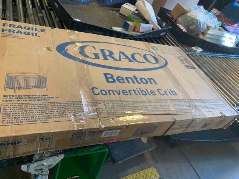 Photo 1 of Graco Benton 5-in-1 Convertible Crib – GREENGUARD Gold Certified, Converts from Baby Crib to Toddler Bed, Daybed and Full-Size Bed, Fits Standard Full-Size Crib Mattress (Hazelnut)