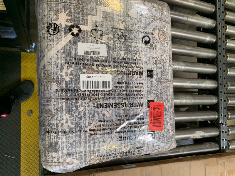 Photo 1 of Gray with Beige Rug 8x10 Washable Area Rugs for Living Room,Rug for Bedroom, Vintage Distressed Non-Slip, Ultra Soft Faux Wool Carpet for Dining Room, Terracotta Accents for Home Office Décor