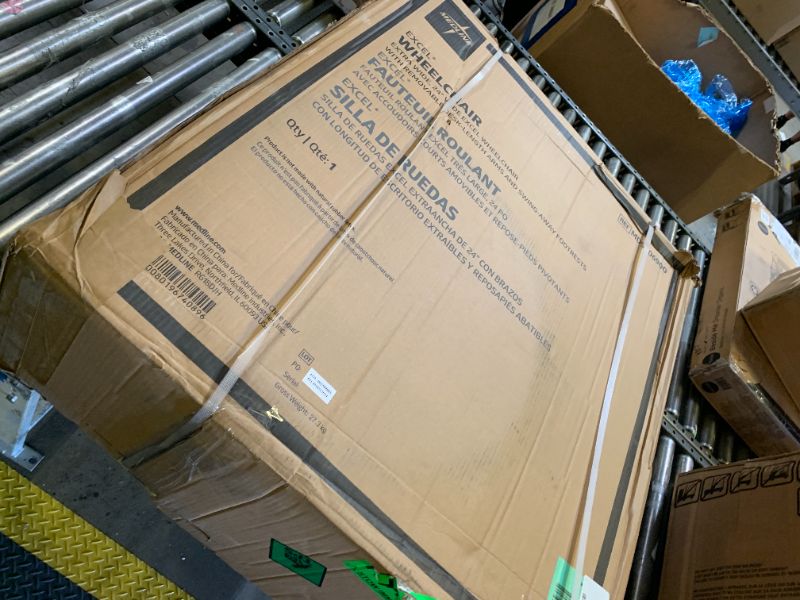 Photo 1 of Medline Excel Extra-Wide Bariatric Wheelchair For Adults and Seniors with 24" Wide Seat, Supports up to 500 lbs