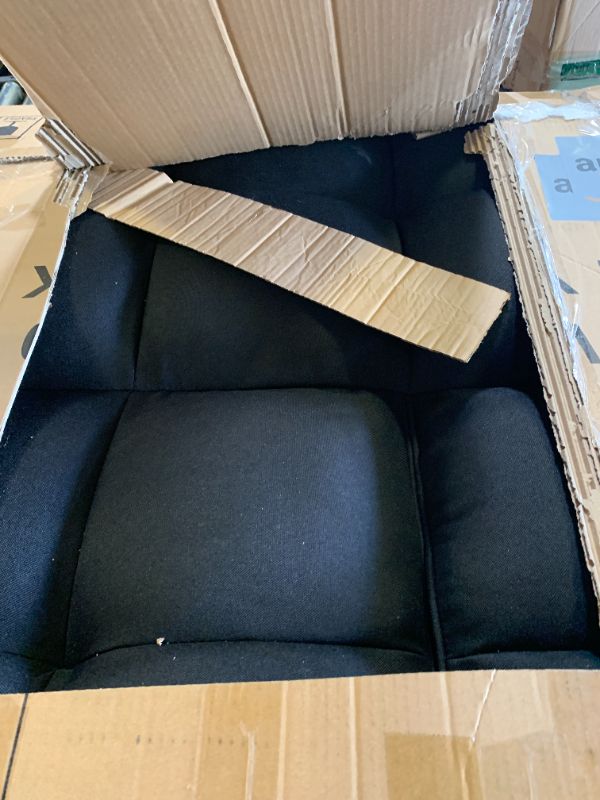 Photo 1 of JAMFLY Futon Sofa Bed, 64" Small Futon Couch with Adjustable Backrest, 3-Angle Recliner, Detachable Armrests with Cup Holders for Small Spaces, Living Room, Office, Apartment