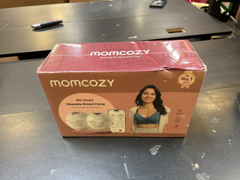 Photo 1 of Momcozy M5 Smart APP Controlled Wearable Breast Pump, Hands-Free Wireless Electric Pump, 3 Modes 9 Suction Levels, BPA-Free, Portable Lightweight, 24mm Flange, 2-Pack Cozy Red