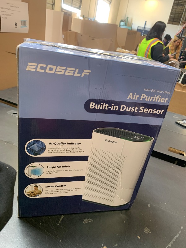 View 3 of Smart Air Purifiers for Large Room, Cleans 2,400 ft² in 30 Mins, 3-Stage True HEPA, 360° Airflow, Smart WiFi App Control, Real-Time Air Quality (PM2.5) Display, Ultra-Quiet 20dB Sleep Mode, HAP602WF