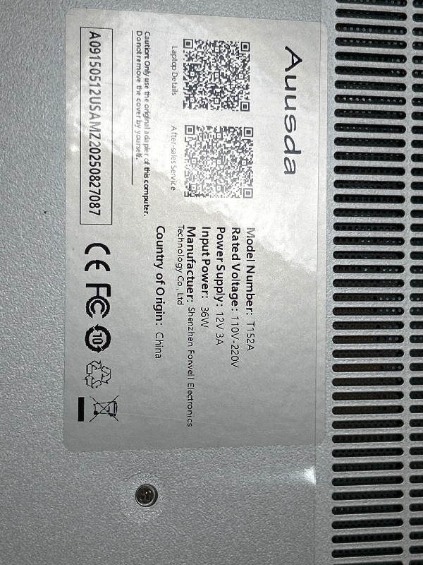 Photo 1 of Auusda Business Laptop Computer for Work, Notebook PC for College Students, 15.6" FHD Display, 4-Core Processor, Backlit Keyboard, Fingerprint Sensor, Up to 10TB Storage, 32GB RAM, 1TB SSD, Silver