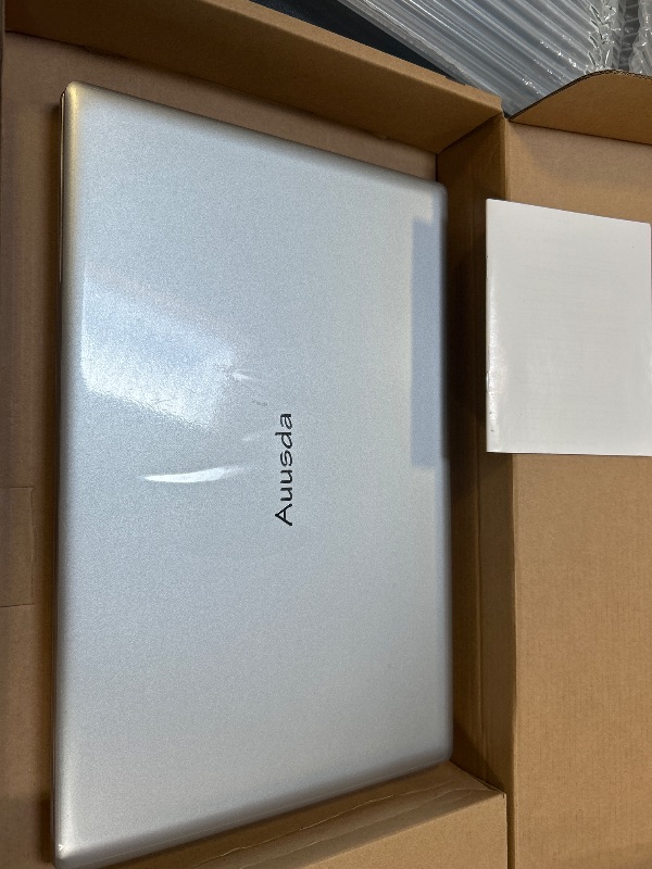 Photo 1 of Auusda Business Laptop Computer for Work, Notebook PC for College Students, 15.6" FHD Display, 4-Core Processor, Backlit Keyboard, Fingerprint Sensor, Up to 10TB Storage, 32GB RAM, 1TB SSD, Silver