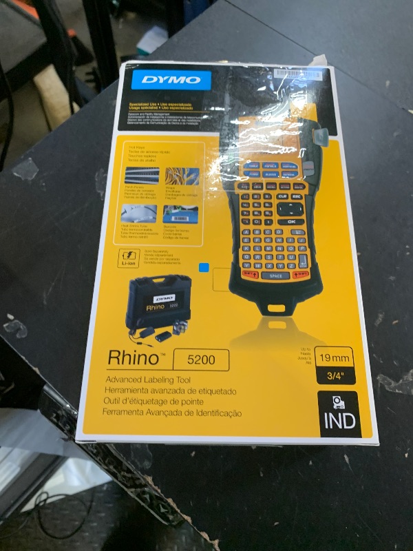 Photo 1 of DYMO Industrial Label Maker Rhino 5200 Label Maker Time-Saving Hot Keys Prints Fast Durable For Job Sites and Heavy-Duty Labeling Jobs