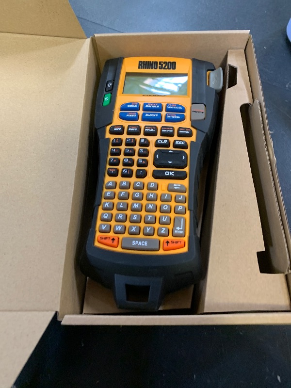 Photo 1 of DYMO Industrial Label Maker Rhino 5200 Label Maker Time-Saving Hot Keys Prints Fast Durable For Job Sites and Heavy-Duty Labeling Jobs