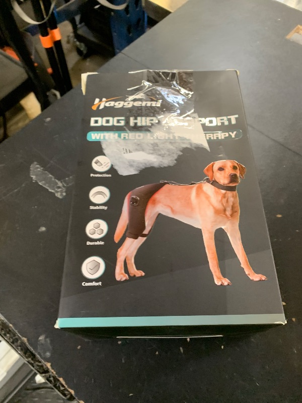 Photo 1 of HAGGEMI Dog Hip Brace with Red Infrared Light Therapy – Pain Relief for Arthritis, Hip Dysplasia, Spine Issues & Muscle Recovery, Portable & Cordless, Patent Pending(Male Dog, XL)