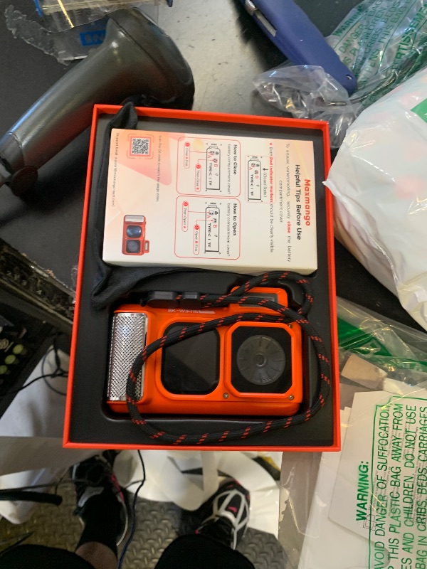 Photo 1 of Maxmango V08 Pro 49FT Underwater Camera - 8K 90MP WiFi Waterproof Digital Camera with Touchscreen, Dustproof Shockproof Rugged Camera for Snorkeling, 64GB Point and Shoot Digital Digital Cam - Orange