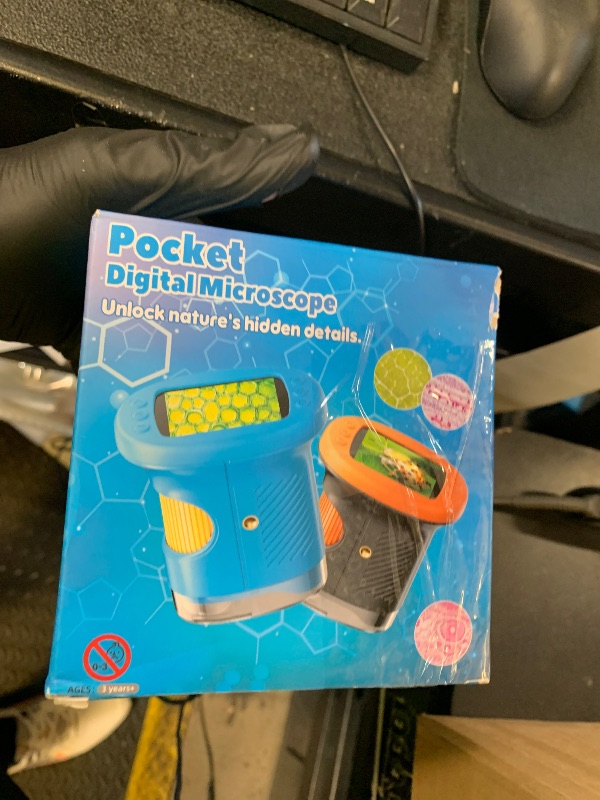 Photo 1 of 1000X Handheld Microscope for Kids, 4K 2.4" Screen Digital Kids Microscopes with 12 Slides, Portable Edu Toys Gifts for Age 3 4 5 6 7 8 9 10 11 12 Year Old Boys Girls Children Students(Blue)