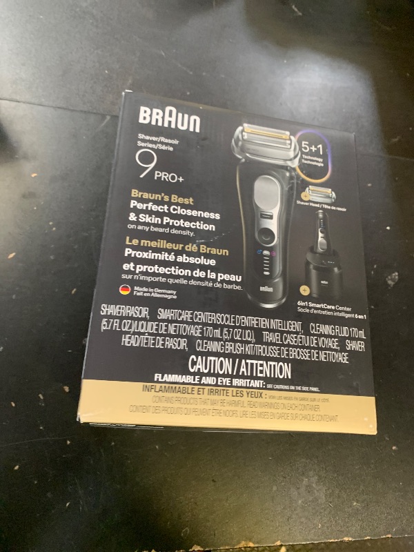Photo 1 of Braun Series 9 PRO+ Electric Shaver, Pro SensoAdapt, 6in1 SmartCare Center, Wet & Dry Razor, 9660CCPS, Black