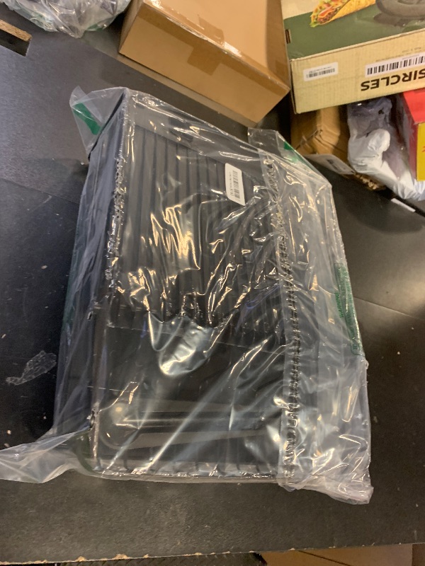 Photo 1 of Kitsure Large Dish Drying Rack - Extendable Dish Rack, Multifunctional Dish Rack for Kitchen Counter, Anti-Rust Dish Drainers with Cutlery & Cup Holders 19.2"-26.7" L x 12.9" W, Black