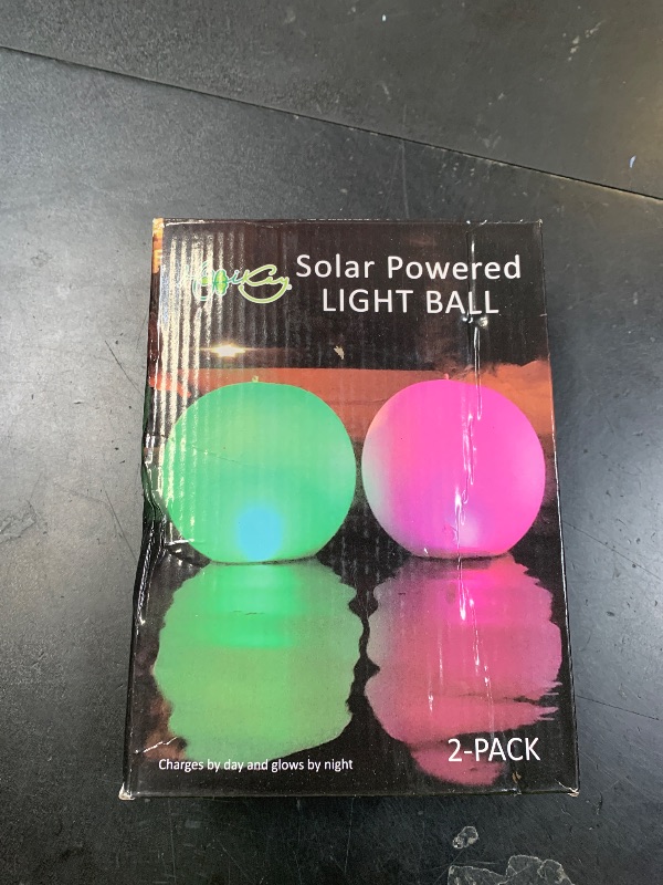 Photo 1 of HAPIKAY Solar Floating Pool Lights - Pack of 2 Solar Powered Color Changing 14-inch Balls - Float or Hang in Pool Garden Backyard Pond Party Decorations - Inflatable Wateproof
