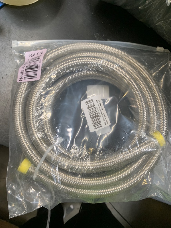 Photo 1 of 10AN Stainless Steel Braided Fuel Line Hose - 1015 PSI Working Pressure & 5075 PSI Burst Compatible with Oil, Fuel, Transmission Cooler, Hydraulic Lines - 10ft Length