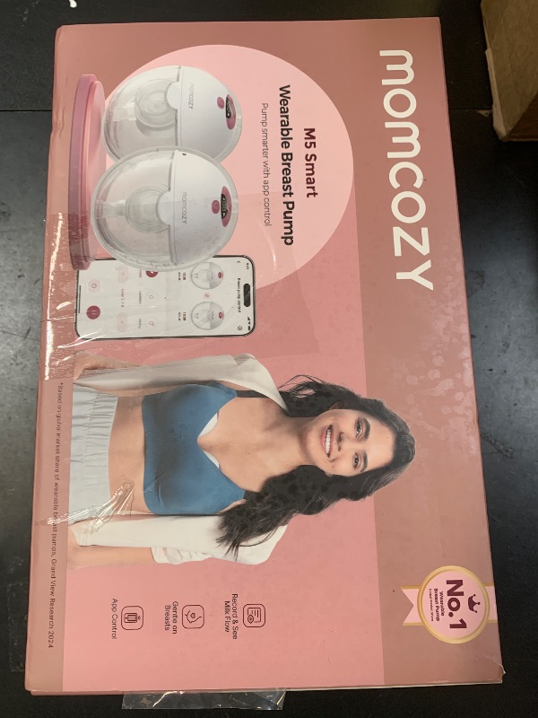 Photo 1 of Momcozy M5 Smart APP Controlled Wearable Breast Pump, Hands-Free Wireless Electric Pump, 3 Modes 9 Suction Levels, BPA-Free, Portable Lightweight, 24mm Flange, 2-Pack Cozy Red
