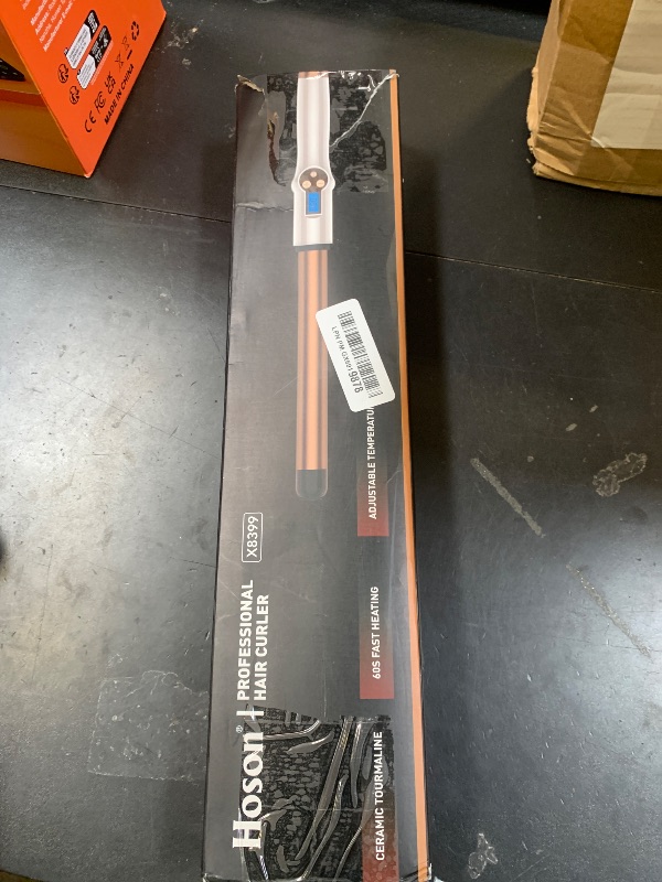 Photo 1 of 1 Inch Extra Long Barrel Curling Wand, Ceramic Tourmaline Curling Wand Professional Dual Voltage with Adjustable Temperature