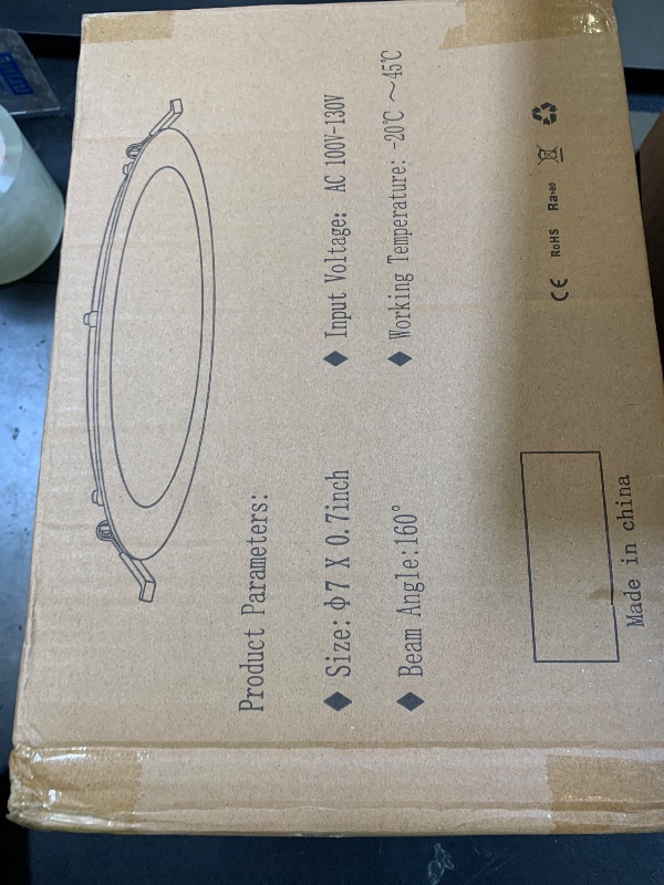 Photo 1 of Elaruslux 12 Pack 7 Inch 3CCT Ultra-Thin LED Recessed Light with Junction Box, 3000K/4500K/6000K Selectable, 18W Eqv 125W, Dimmable Canless Downlight, 1600LM High Brightness