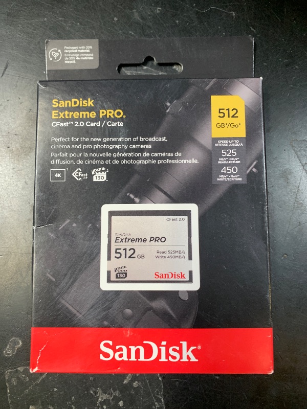 Photo 1 of SANDISK 512GB Extreme PRO CFast 2.0 Memory Card - SDCFSP-512G-G46D