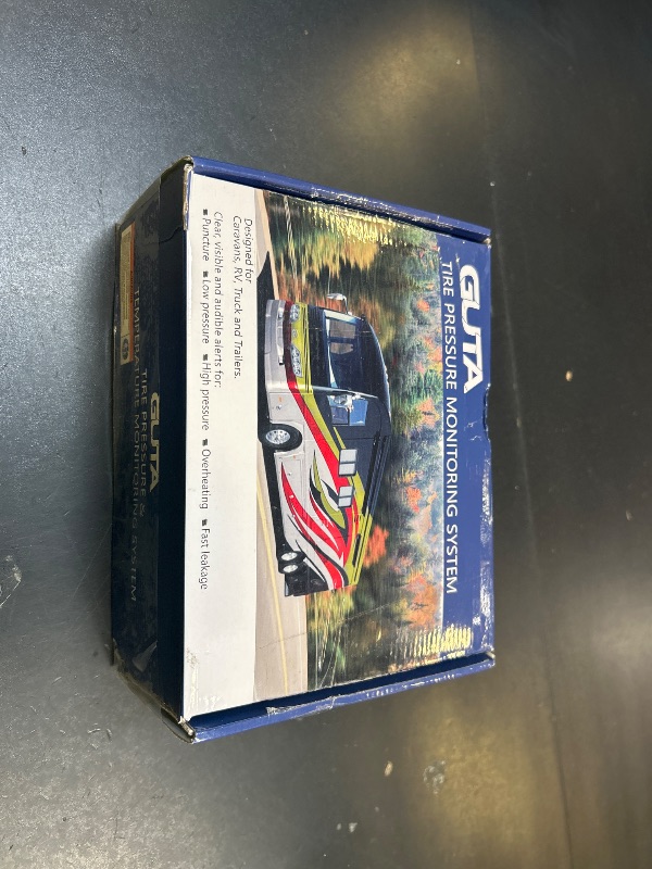 Photo 1 of GUTA Trailer Tire Pressure Monitoring System, RV TPMS with 10 Sensors, 6 Alert Modes, Signal Booster, Power Saving Display, Long Sensing Distance, for 3 Trailers (T1/T2/T3), for Camper, Motor Homes