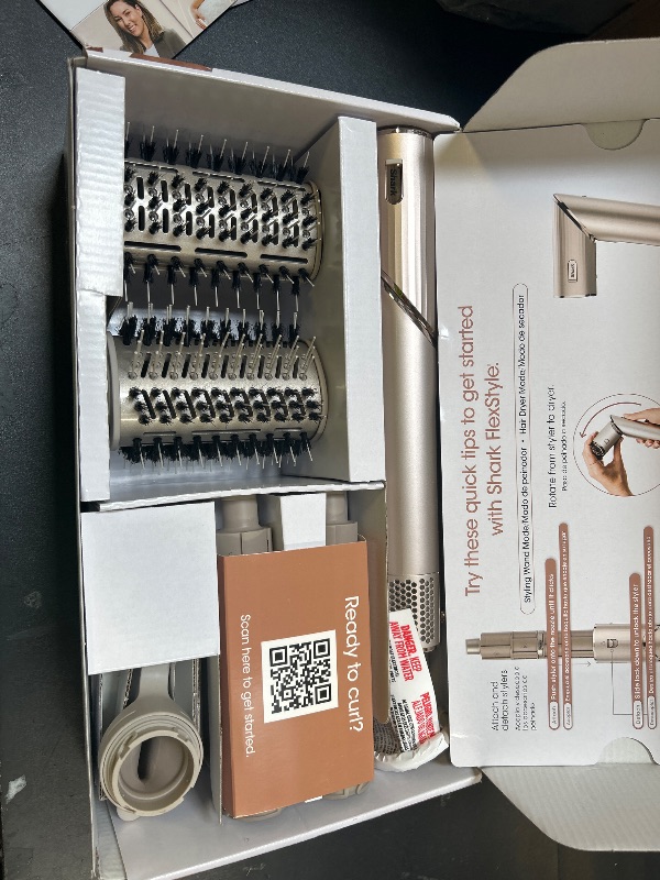 Photo 1 of Shark FlexStyle Air Styling & Drying System, Powerful Hair Dryer Brush & Multi-Styler with Auto-Wrap Curlers, Paddle Brush, Oval Brush, Concentrator Attachment, Stone, HD430