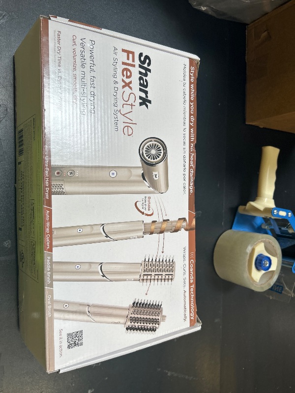Photo 1 of Shark FlexStyle Air Styling & Drying System, Powerful Hair Dryer Brush & Multi-Styler with Auto-Wrap Curlers, Paddle Brush, Oval Brush, Concentrator Attachment, Stone, HD430
