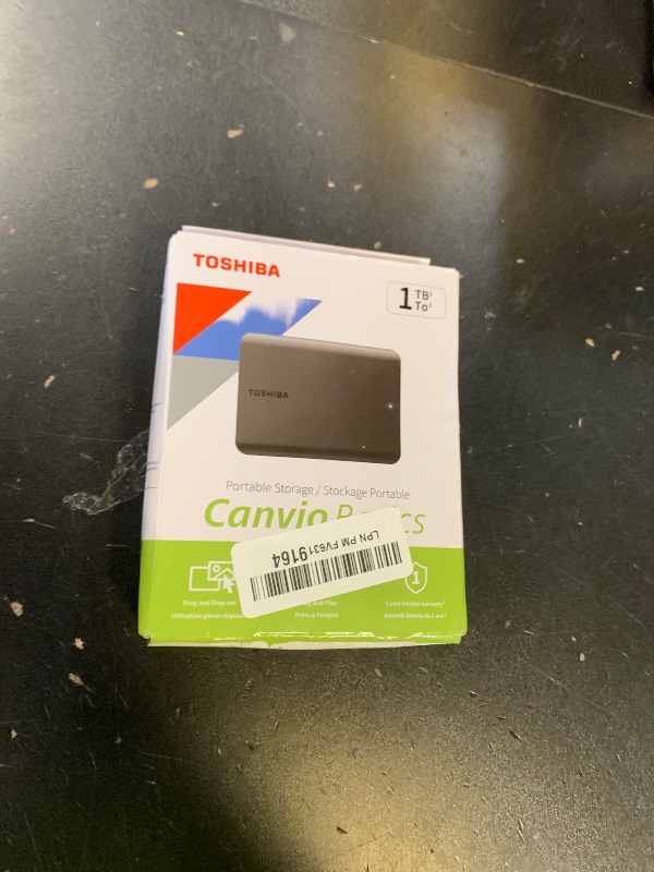 Photo 1 of Toshiba Canvio Basics 1TB Portable External Hard Drive USB 3.0, Black - HDTB510XK3AA