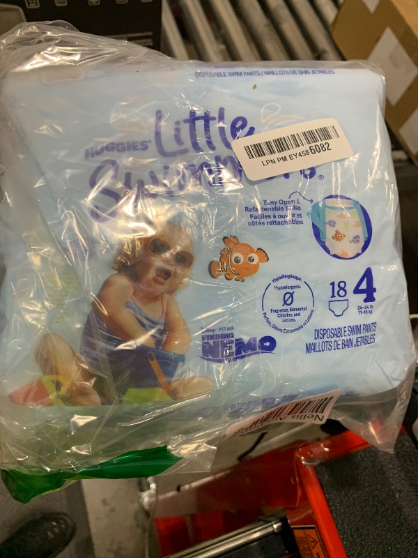 Photo 1 of Huggies Little Swimmers Disposable Swimming Diapers, Size 4 (24-34 lbs), 18 Ct