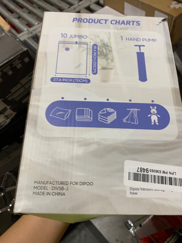 Photo 1 of 10 Pack Jumbo Vacuum Storage Bags with Hand Pump, 80% Storage Space Saving, Sturdy Leak-Free Space Saver Vacuum Seal Bags for Clothing, Vacuum Compression Bags for Travel Lugggage Blankets Comforters