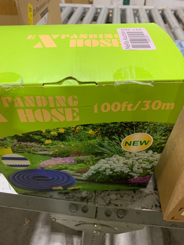 Photo 1 of 100 ft Expandable Garden Hose with 10 Spray Nozzle - 4 -Layer Latex Core - Heavy Duty Superior Strength 3750D - 100ft Expanding Water Hose - Extra Strong Brass Connectors/Storage Bag