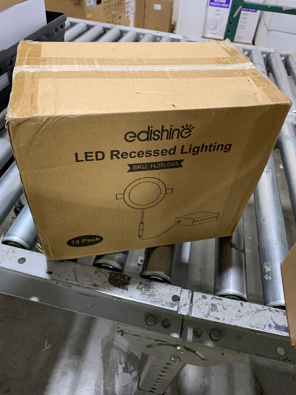 Photo 1 of EDISHINE 12Pack 4 inch LED Recessed Light with Junction Box, Ultra-Thin 5CCT 2700K/3000K/3500K/4000K/5000K Dimmable Canless LED Recessed Light, 9W 650LM CRI80, UL Listed