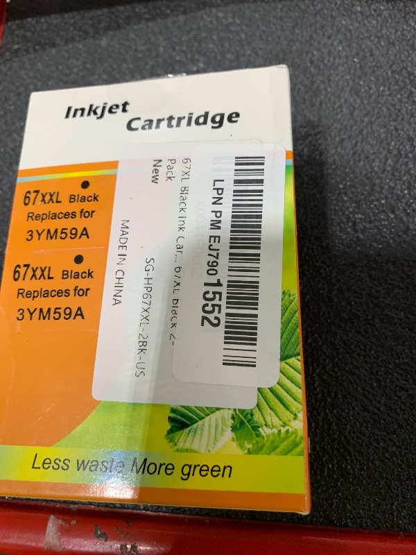 Photo 1 of 67XL Black Ink Cartridge Replacement for HP Ink 67 for HP67 HP67XL 67XXL use with for HP DeskJet 4155e Ink Cartridges Deskjet 2755e Ink Cartridges 4155 2700 Envy 6055 6000 Printer 67XL Black 2-Pack