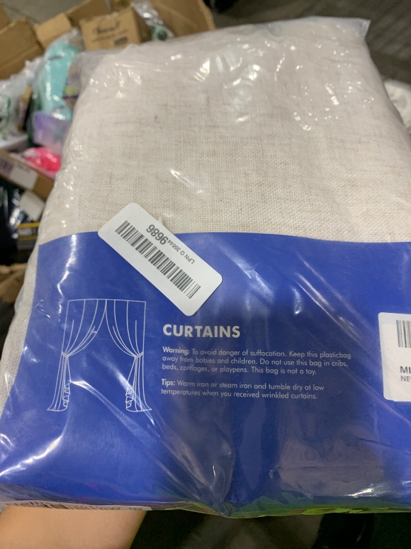 Photo 1 of MIULEE Natural White Linen Curtains 84 Inch Long for Bedroom Living Room, Soft Thick Linen Textured Window Drapes Semi Sheer Light Filtering Rod Pocket Back Tab Neutral Farmhouse Cream Ivory 2 Panels