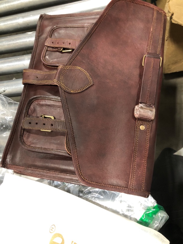 Photo 1 of Leather briefcase 18 inch laptop messenger bag for men and women best satchel office bag

