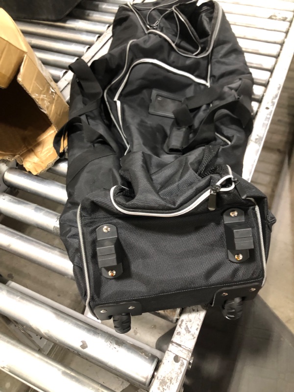 Photo 1 of 39-Inch Hockey Bag with Wheels, Large Ice Hockey Duffel Travel Bag for Equipment & Gear, with Separate Shoe Compartment (Black)