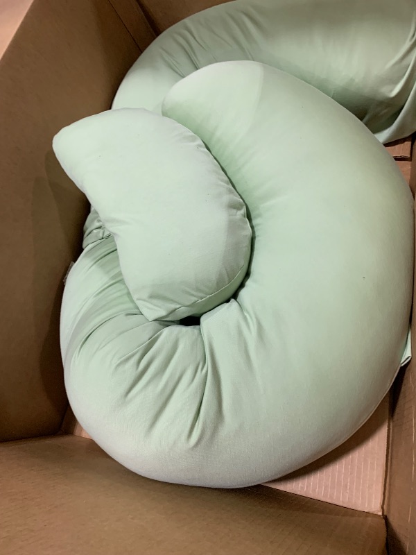 Photo 1 of QUEEN ROSE Cooling Pregnancy Pillows - E Shaped Pregnancy Pillows for Sleeping, Detachable Body Pillow for Pregnant Side Sleeper, Cooling Silky Cotton Cover, Sage Green