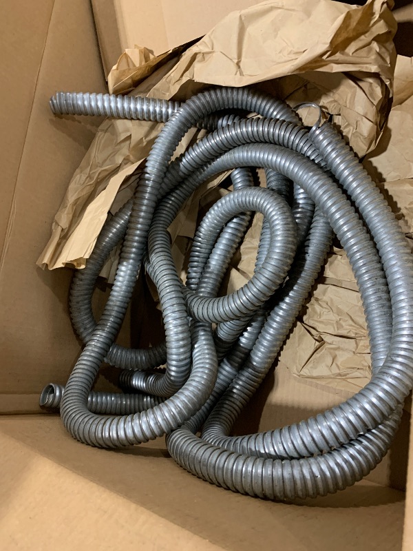 Photo 1 of Maxxima 1 in. x 25 ft. Galvanized Steel Flexible Conduit, Greenfield Electrical 25 Foot Roll