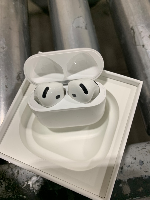 Photo 1 of Apple AirPods 4 Wireless Earbuds, Bluetooth Headphones, with Active Noise Cancellation, Adaptive Audio, Transparency Mode, Personalized Spatial Audio, USB-C Charging Case, Wireless Charging, H2 Chip