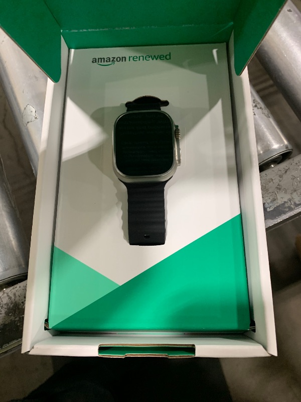 Photo 1 of Apple Watch Ultra [GPS + Cellular 49mm] Titanium Case with Midnight Ocean Band, One Size (Renewed Premium)