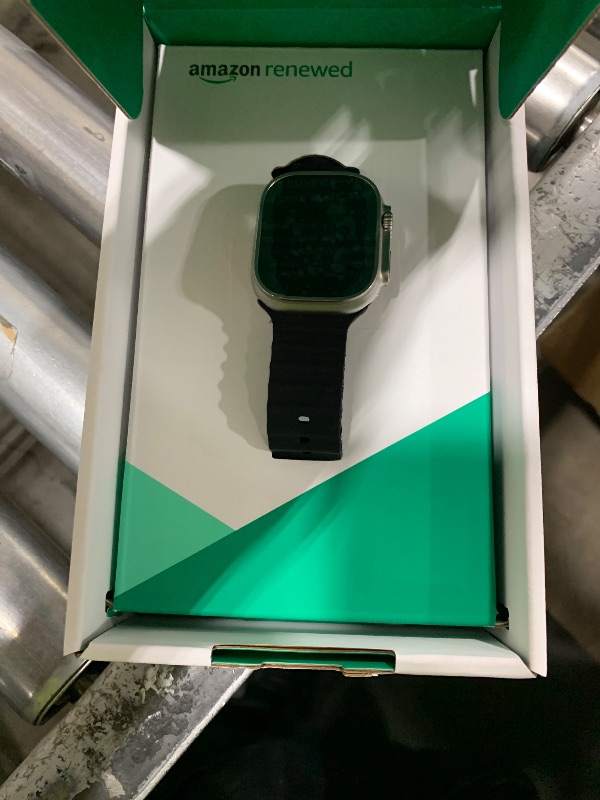 Photo 1 of Apple Watch Ultra [GPS + Cellular 49mm] Titanium Case with Midnight Ocean Band, One Size (Renewed Premium)