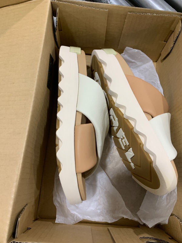 Photo 1 of Sorel Women's Viibe Crisscross Slide Sandals - Honest Beige, Chalk - Size 6.5