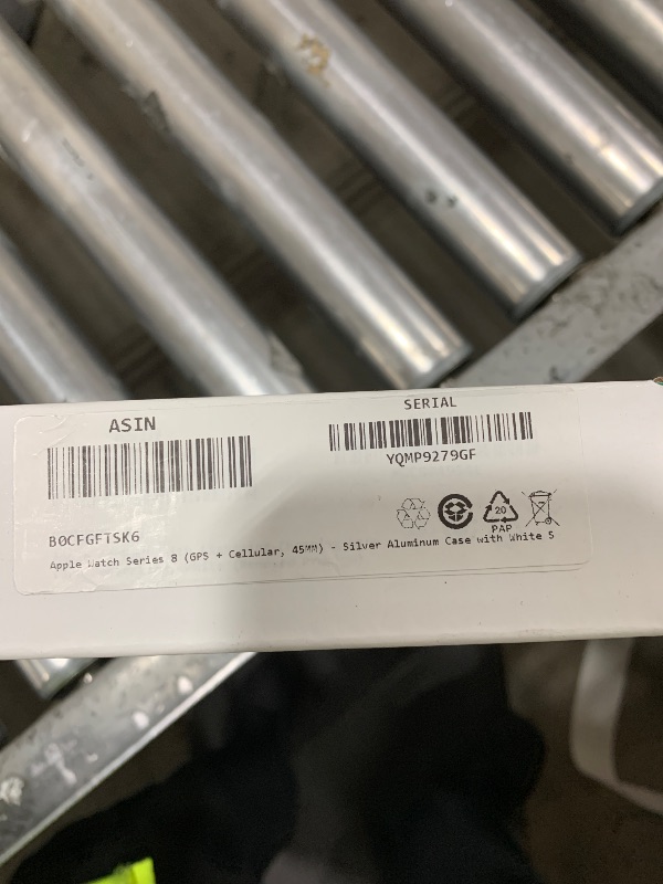 Photo 1 of Apple Watch Series 8 (GPS + Cellular, 45MM) - Silver Aluminum Case with M/L White Sport Band (Renewed Premium)