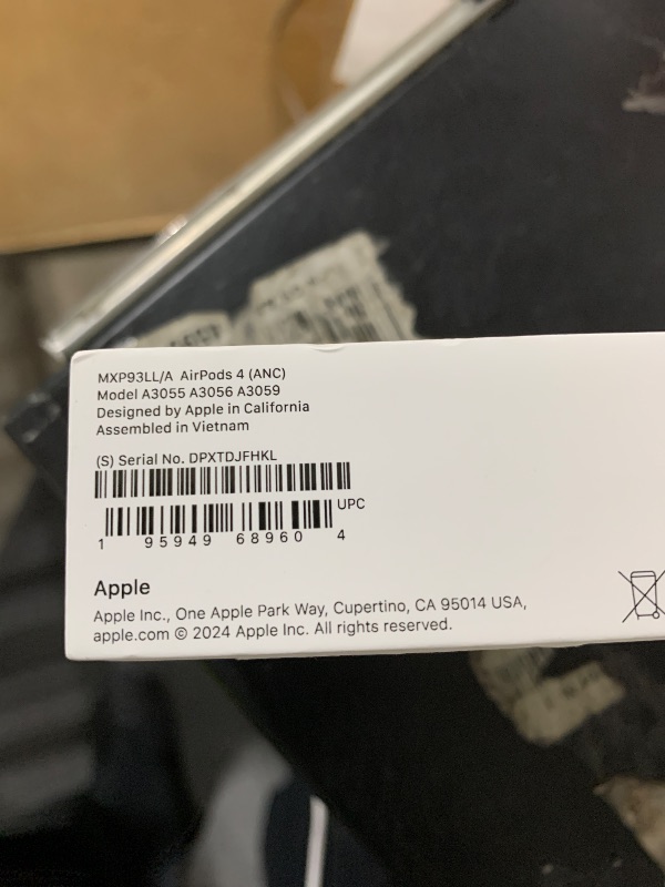 Photo 1 of Apple AirPods 4 Wireless Earbuds, Bluetooth Headphones, with Active Noise Cancellation, Adaptive Audio, Transparency Mode, Personalized Spatial Audio, USB-C Charging Case, Wireless Charging, H2 Chip