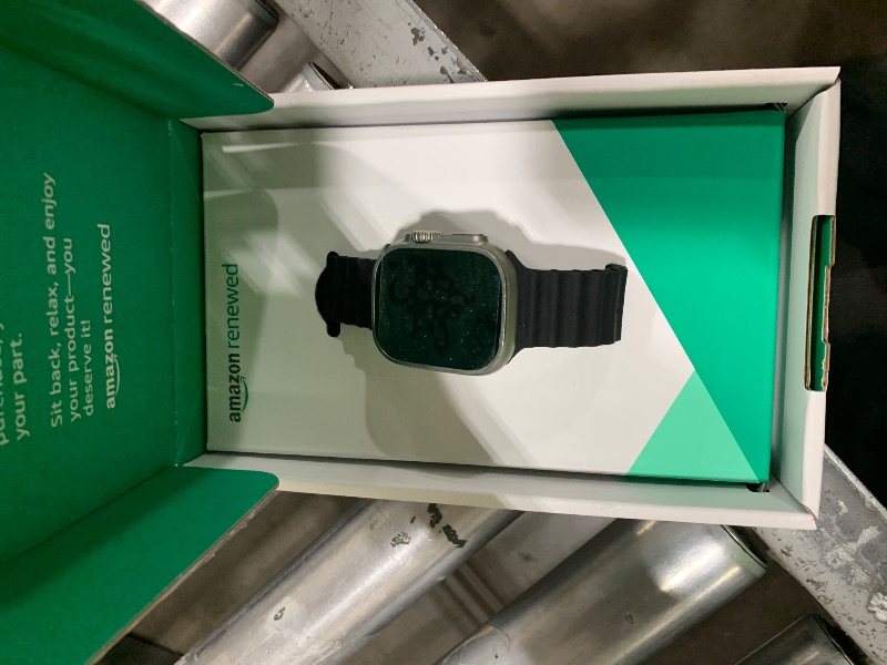 Photo 1 of Apple Watch Ultra [GPS + Cellular 49mm] Titanium Case with Midnight Ocean Band, One Size (Renewed Premium)