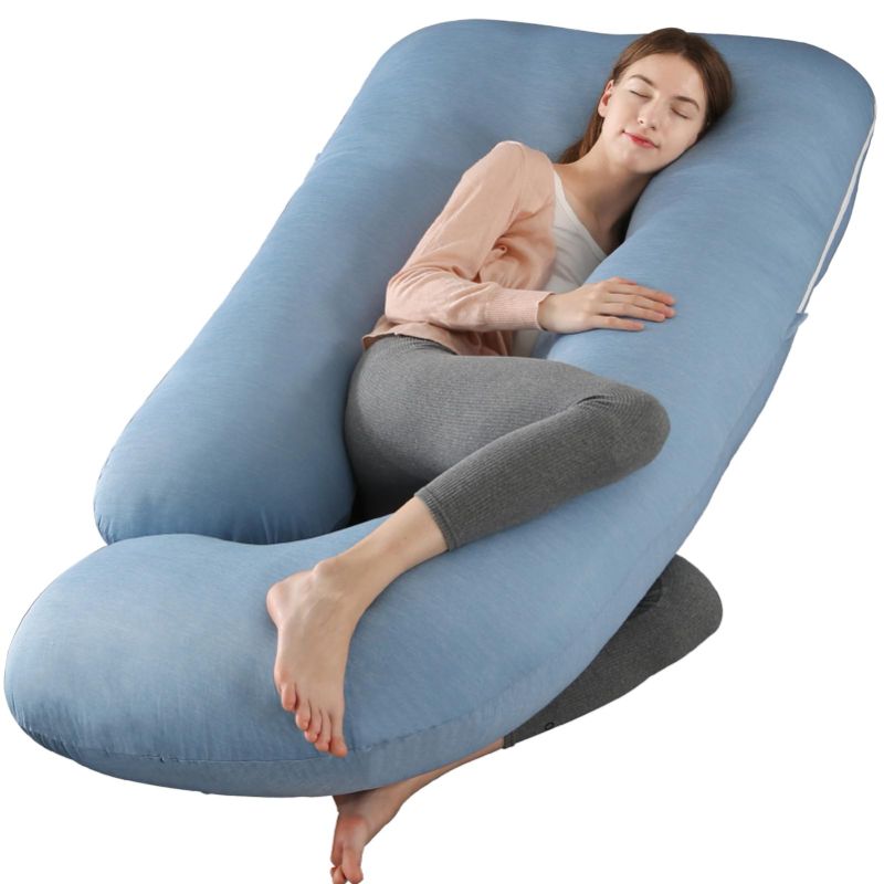 Photo 1 of BATTOP Pregnancy Pillow for Sleeping,Maternity Pillow with Cooling Removable Cover,57 Inch Cooling Body Pillow,Support for Back,HIPS,Legs,Belly,Pregnancy Must Haves
