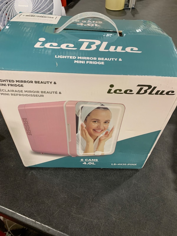 Photo 1 of Iceblue 4L Dimmable LED Light Mirror Mini Fridge for Skincare, Skincare Fridge with thermoelectric Cooling Function for Cosmetics and Skincare, AC & DC Mini Refrigerator- Baby Pink